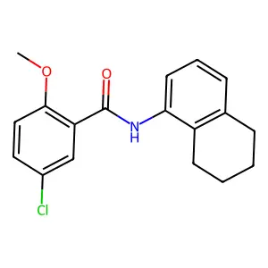 5-chloro-2-methoxy-N-(5,6,7,8-tetrahydronaphthalen-1-yl)benzamide structure