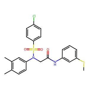 2-(N-(4-chlorophenyl)sulfonyl-3,4-dimethylanilino)-N-(3-methylsulfanylphenyl)acetamide structure
