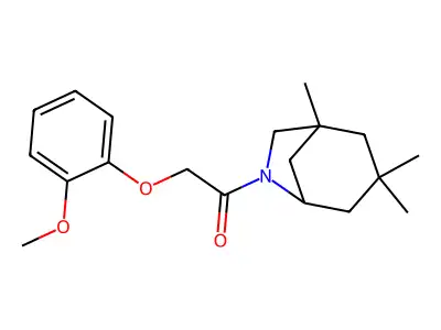 2-(2-Methoxyphenoxy)-1-(3,3,5-trimethyl-7-azabicyclo[3.2.1]octan-7-yl)ethanone structure