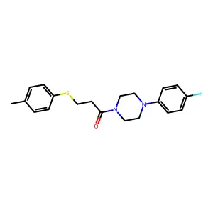 1-[4-(4-Fluorophenyl)piperazin-1-yl]-3-(4-methylphenyl)sulfanylpropan-1-one structure