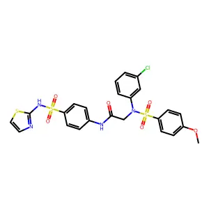 2-(3-chloro-N-(4-methoxyphenyl)sulfonylanilino)-N-[4-(1,3-thiazol-2-ylsulfamoyl)phenyl]acetamide structure