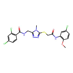 2,4-dichloro-N-[[5-[2-(5-chloro-2-methoxyanilino)-2-oxoethyl]sulfanyl-4-methyl-1,2,4-triazol-3-yl]methyl]benzamide structure