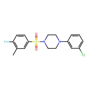 1-(3-Chlorophenyl)-4-((4-fluoro-3-methylphenyl)sulfonyl)piperazine structure