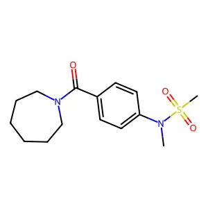 N-[4-(1-azepanylcarbonyl)phenyl]-N-methylmethanesulfonamide structure