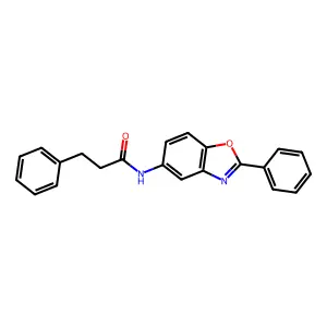 3-phenyl-N-(2-phenyl-1,3-benzoxazol-5-yl)propanamide structure