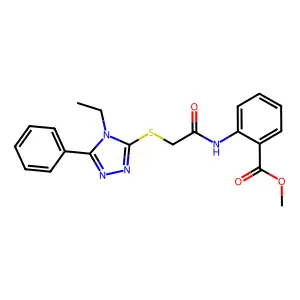 methyl2-({[(4-ethyl-5-phenyl-4H-1,2,4-triazol-3-yl)thio]acetyl}amino)benzoate structure