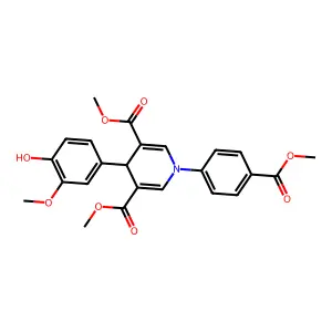 dimethyl 4-(4-hydroxy-3-methoxyphenyl)-1-(4-(methoxycarbonyl)phenyl)-1,4-dihydropyridine-3,5-dicarboxylate structure