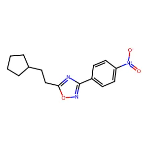 5-(2-Cyclopentylethyl)-3-(4-nitrophenyl)-1,2,4-oxadiazole structure