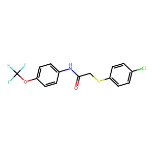 2-[(4-chlorophenyl)sulfanyl]-N-[4-(trifluoromethoxy)phenyl]acetamide structure