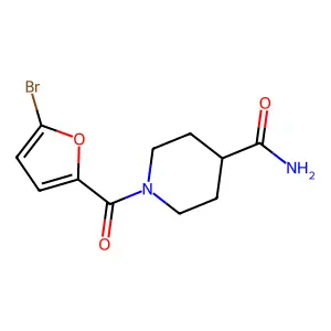 1-(5-Bromo-2-furoyl)-4-piperidinecarboxamide structure