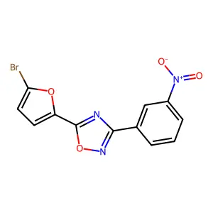 5-(5-Bromofuran-2-yl)-3-(3-nitrophenyl)-1,2,4-oxadiazole structure