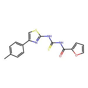 N-[[4-(4-methylphenyl)-1,3-thiazol-2-yl]carbamothioyl]furan-2-carboxamide structure