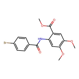 Methyl 2-{[(4-bromophenyl)carbonyl]amino}-4,5-dimethoxybenzoate structure