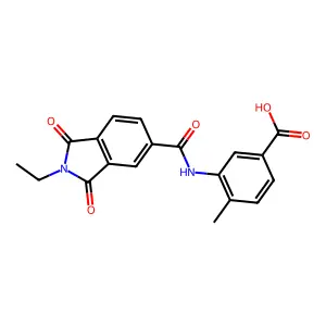 3-(2-ethyl-1,3-dioxoisoindoline-5-carboxamido)-4-methylbenzoic acid structure