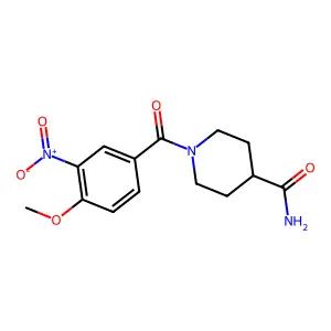 1-(4-Methoxy-3-nitrobenzoyl)piperidine-4-carboxamide structure