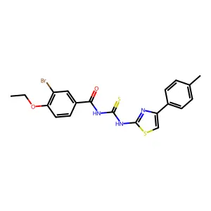 3-bromo-4-ethoxy-N-[[4-(4-methylphenyl)-1,3-thiazol-2-yl]carbamothioyl]benzamide structure