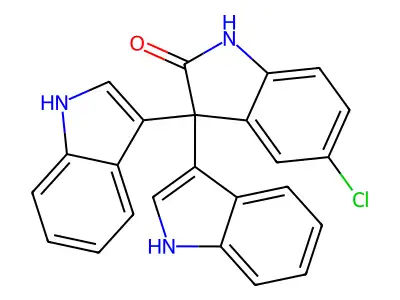 5-chloro-3,3-bis(1H-indol-3-yl)-1H-indol-2-one structure