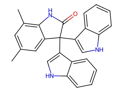3,3-bis(1H-indol-3-yl)-5,7-dimethyl-1H-indol-2-one structure
