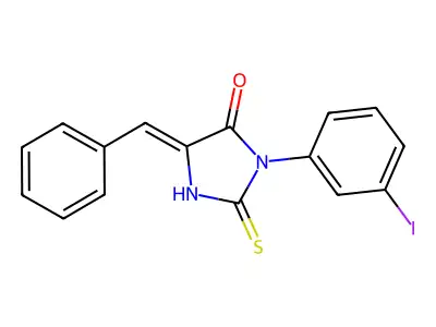 5-Benzylidene-3-(3-iodophenyl)-2-sulfanylideneimidazolidin-4-one structure