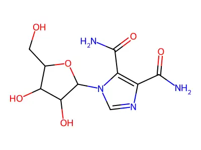 1-alpha-D-Ribofuranosyl-1H-imidazole-4,5-dicarboxamide structure