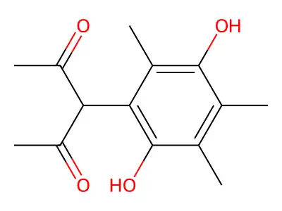 2,4-Pentanedione, 3-(2,5-dihydroxy-3,4,6-trimethylphenyl)- structure