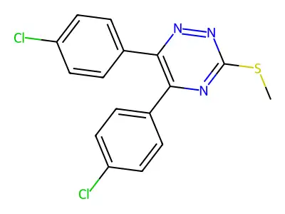 5,6-Bis(4-chlorophenyl)-3-(methylsulfanyl)-1,2,4-triazine structure