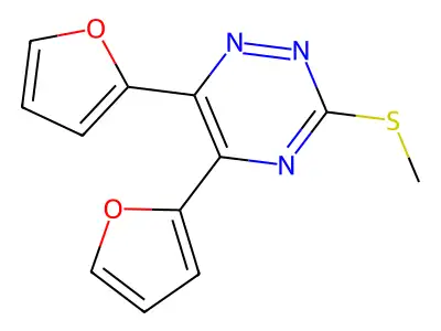 as-Triazine, 5,6-di-2-furyl-3-(methylthio)- structure