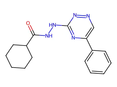 Cyclohexanecarboxylic acid, 2-(5-phenyl-3-as-triazinyl)hydrazide structure