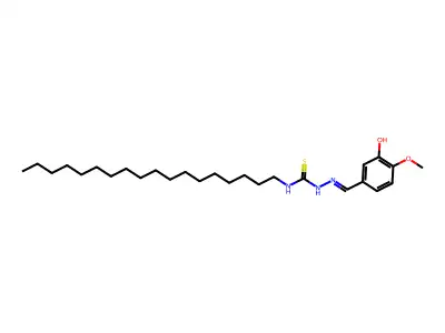 1-[(3-Hydroxy-4-methoxyphenyl)methylideneamino]-3-octadecylthiourea structure