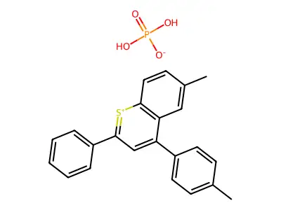 6-Methyl-2-phenyl-4-(p-tolyl)thiochromenylium structure