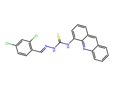 1-Acridin-4-yl-3-[(2,4-dichlorophenyl)methylideneamino]thiourea structure