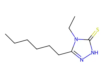 4-ethyl-5-hexyl-4H-1,2,4-triazole-3-thiol structure