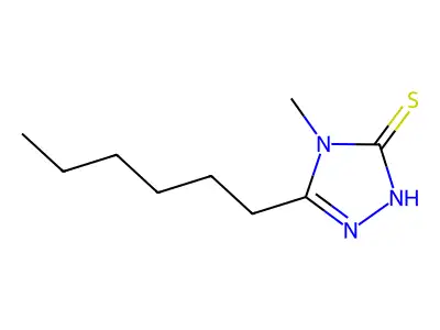 5-hexyl-4-methyl-4H-1,2,4-triazole-3-thiol structure
