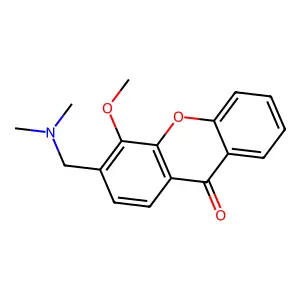 Xanthen-9-one, 3-(dimethylamino)methyl-4-methoxy- structure