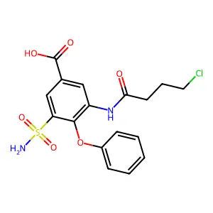 3-(4-Chlorobutanoylamino)-4-phenoxy-5-sulfamoylbenzoic acid structure
