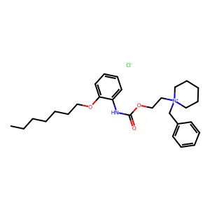 N-2-(2-Heptyloxyphenylcarbamoyloxy)ethyl-N-benzylpiperdinium structure