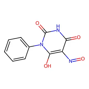 1-Phenyl-2,4,5,6(1H,3H)-pyrimidinetetrone 5-oxime structure