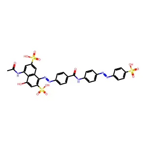 5-(Acetylamino)-4-hydroxy-1-((4-((4-((4-sulfophenyl)diazenyl)anilino)carbonyl)phenyl)diazenyl)-2,7-naphthalenedisulfonic acid structure