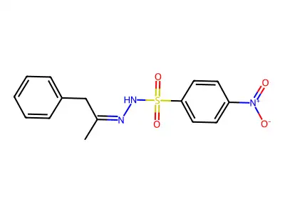(E)-4-nitro-N'-(1-phenylpropan-2-ylidene)benzenesulfonohydrazide structure
