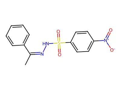 4-nitro-N'-(1-phenylethylidene)benzenesulfonohydrazide structure