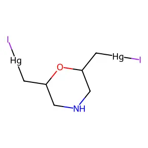 Iodo-[[6-(iodomercuriomethyl)morpholin-2-yl]methyl]mercury structure