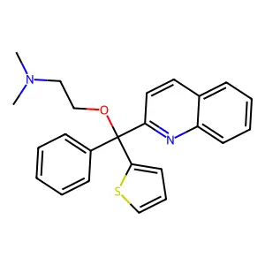 N,N-dimethyl-2-(phenyl-quinolin-2-yl-thiophen-2-ylmethoxy)ethanamine structure