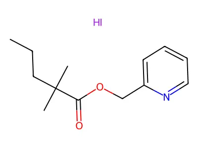 Valeric acid, 2,2-dimethyl-, 2-pyridylmethyl ester, hydriodide structure
