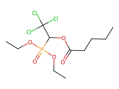 2,2,2-Trichloro-1-(diethoxyphosphoryl)ethyl pentanoate structure