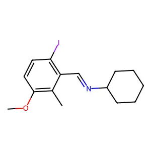 N-cyclohexyl-1-(6-iodo-3-methoxy-2-methylphenyl)methanimine structure