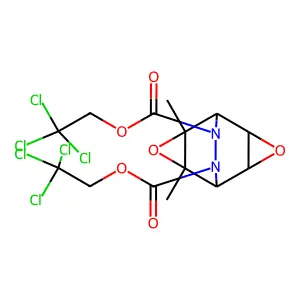 Bis(2,2,2-trichloroethyl) (1S,2R,4S,5S,6S,8R)-2,4-dimethyl-3,7-dioxa-9,10-diazatetracyclo[3.3.2.0~2,4~.0~6,8~]decane-9,10-dicarboxylate structure