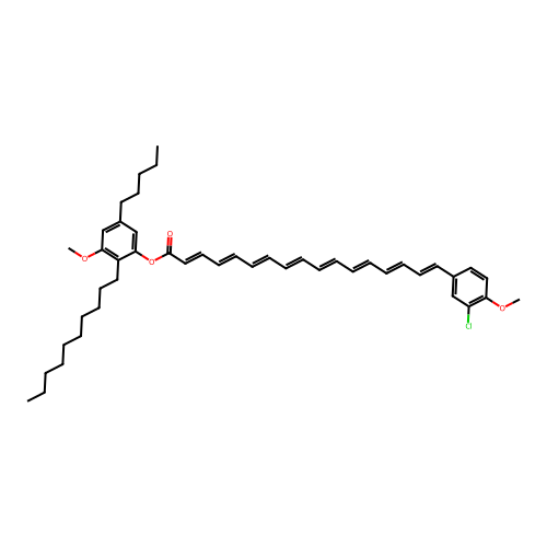 2,4,6,8,10,12,14,16-Heptadecaoctaenoic acid, 17-(3-chloro-4-methoxyphenyl)-, 2-decyl-3-methoxy-5-pentylphenyl ester structure