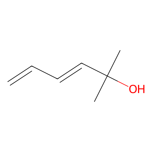 Dimethylbutadienylcarbinol structure