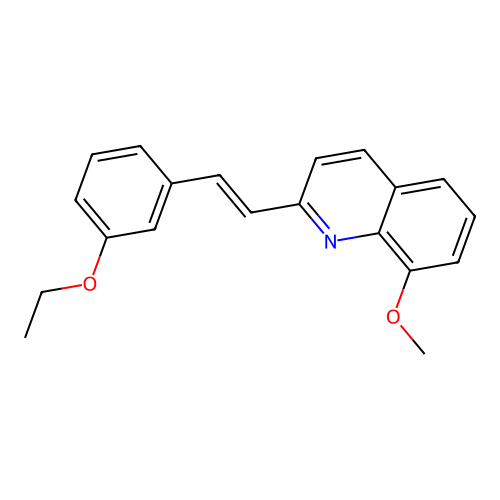 2-[(E)-2-(3-ethoxyphenyl)ethenyl]-8-methoxyquinoline structure
