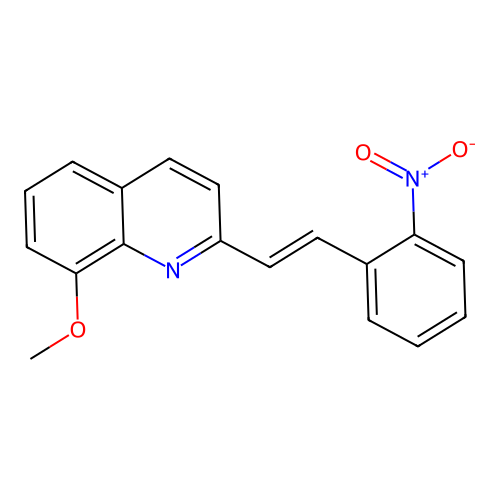 8-methoxy-2-[(E)-2-(2-nitrophenyl)ethenyl]quinoline structure